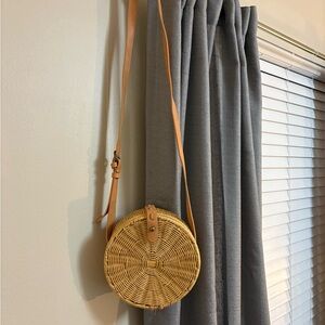 Universal Thread Tan Crossbody Bag with Woven Design